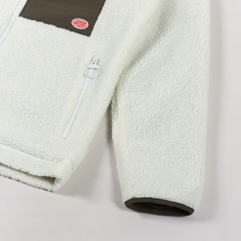 Armor Lux Veste Sherpa Fleece Natural Khaki-6