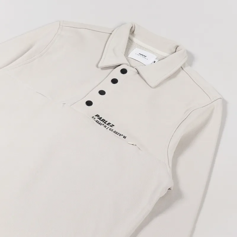 Parlez Vincent Button Down Sweat Ecru-2