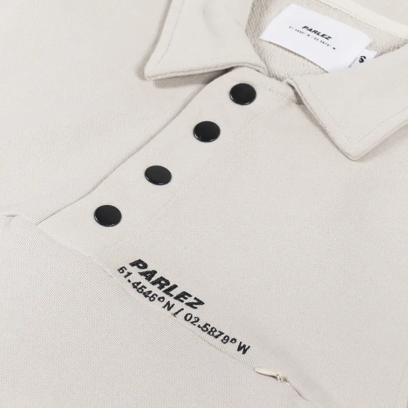 Parlez Vincent Button Down Sweat Ecru-5