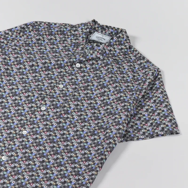 Portuguese Flannel Vintage Tetris Shirt Grey Blue-2