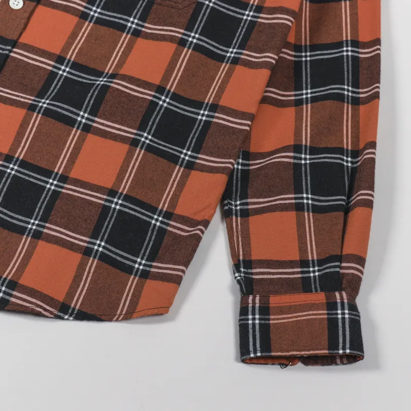 Norse Projects Villads Brushed Flannel Check Shirt Cochineal Red-6