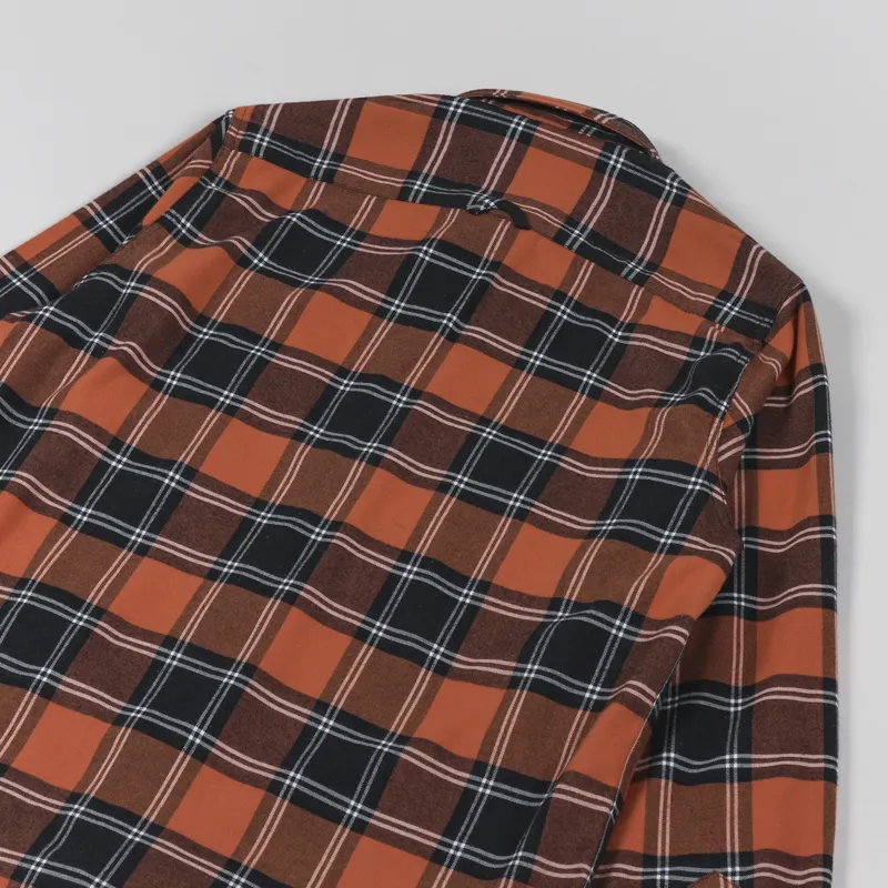 Norse Projects Villads Brushed Flannel Check Shirt Cochineal Red-3