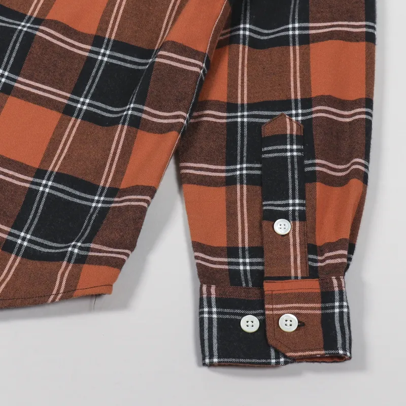 Norse Projects Villads Brushed Flannel Check Shirt Cochineal Red-4