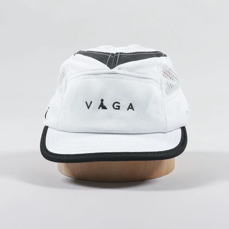 Vaga Vantage Cap White Black Racing Green Running Hat