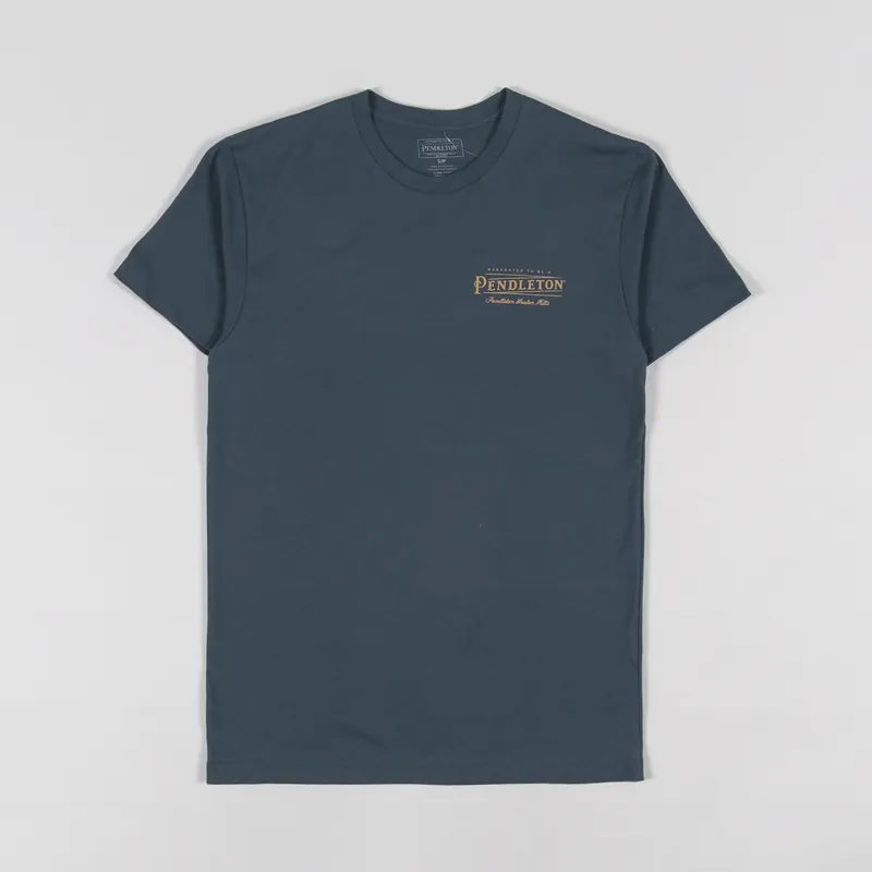 Pendleton Vintage Logo Graphic T Shirt Indigo Gold-1