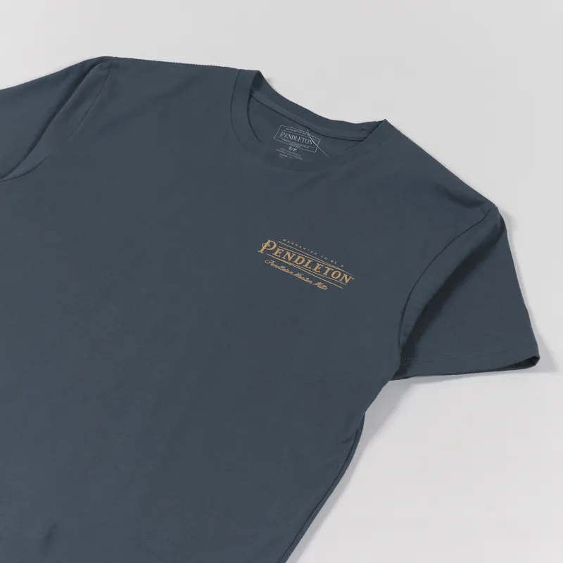 Pendleton Vintage Logo Graphic T Shirt Indigo Gold-3