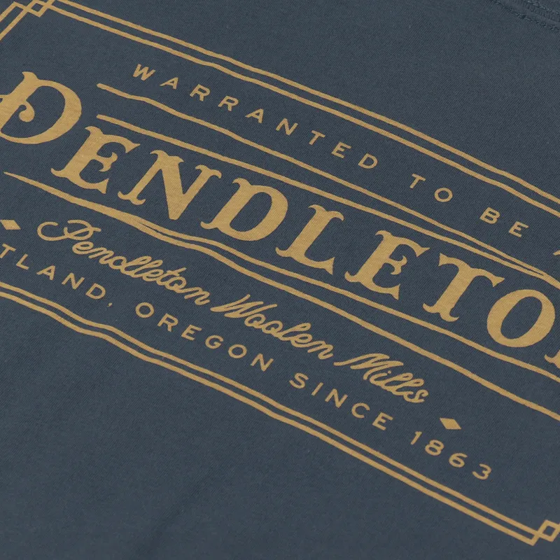 Pendleton Vintage Logo Graphic T Shirt Indigo Gold-4