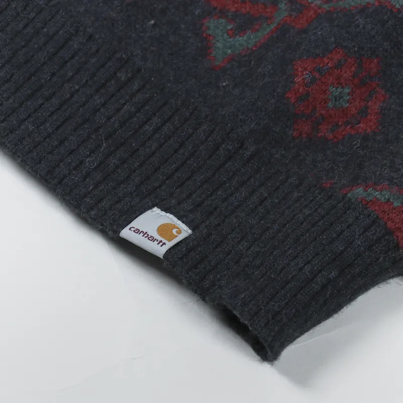Carhartt WIP Verse Cardigan Jacquard Dark Navy-5