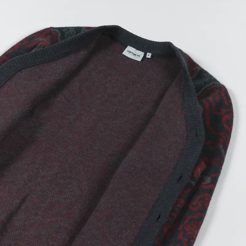 Carhartt WIP Mens Knitted Verse Cardigan Jacquard Dark Navy