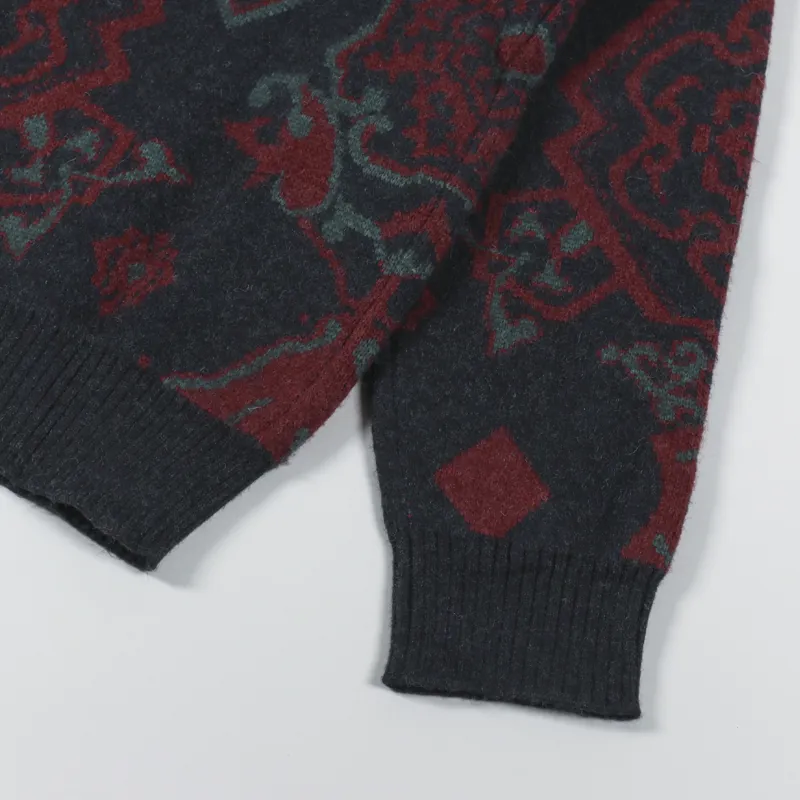 Carhartt WIP Mens Knitted Verse Cardigan Jacquard Dark Navy