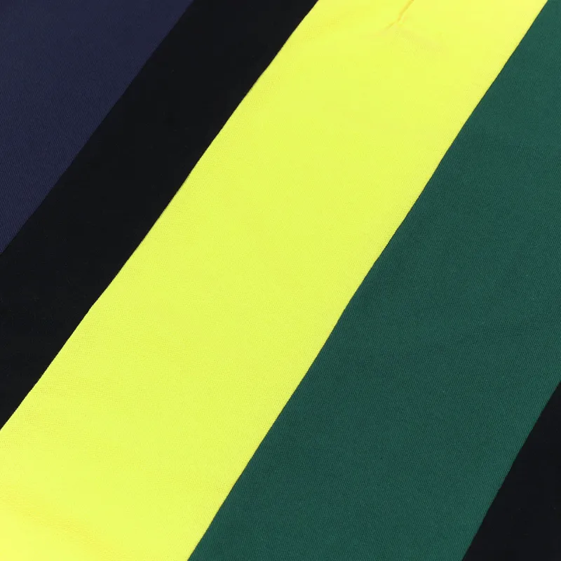 Snack Skateboards Vertical Stripe Polo Shirt Black Green Gold-3