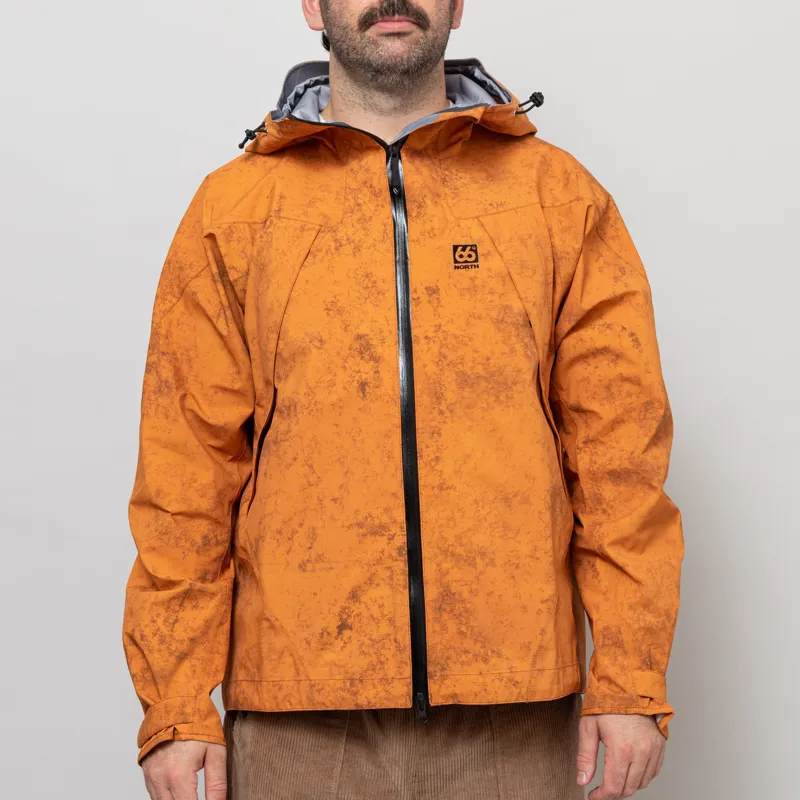 66 North Dyngja Shell Jacket Fisherman Print Orange