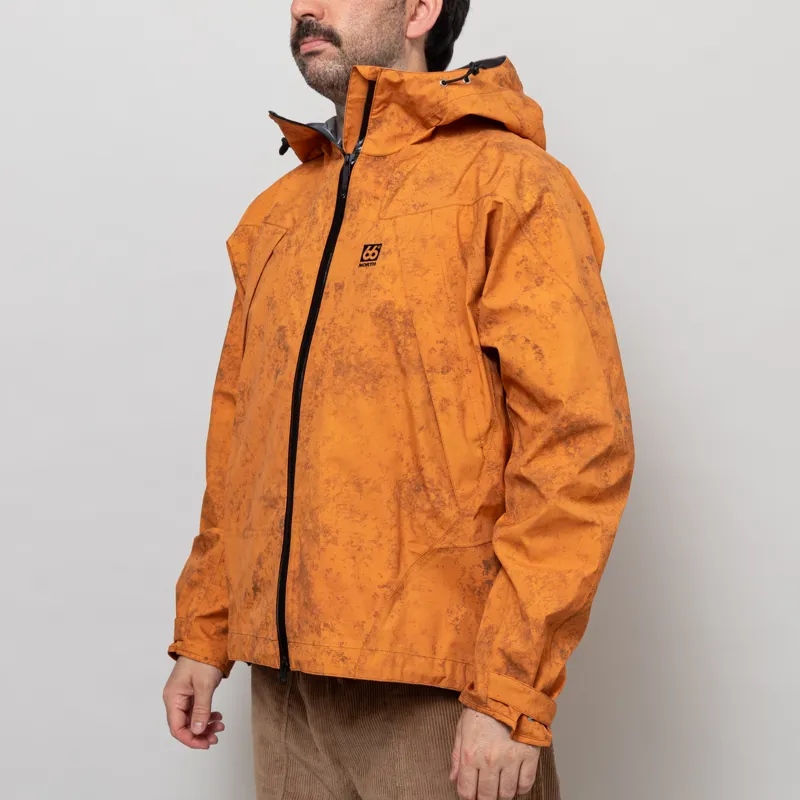 66 North Dyngja Shell Jacket Fisherman Print Orange-1