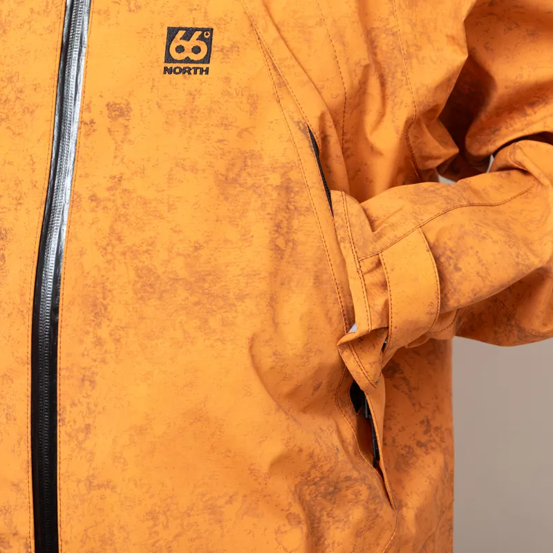 66 North Dyngja Shell Jacket Fisherman Print Orange-10