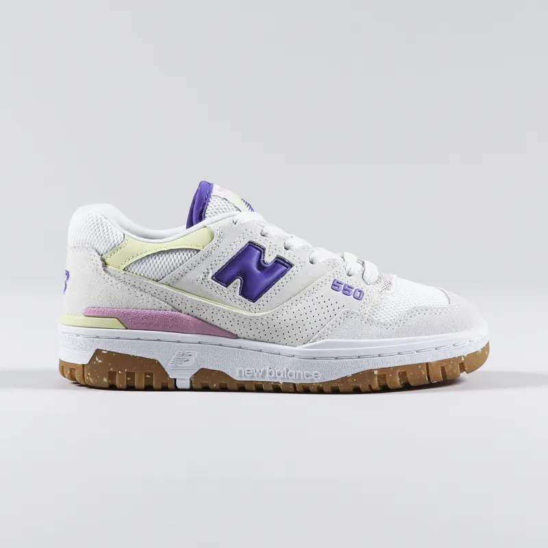 New Balance Womens 550 Shoes Sea Salt Marine Blue-4