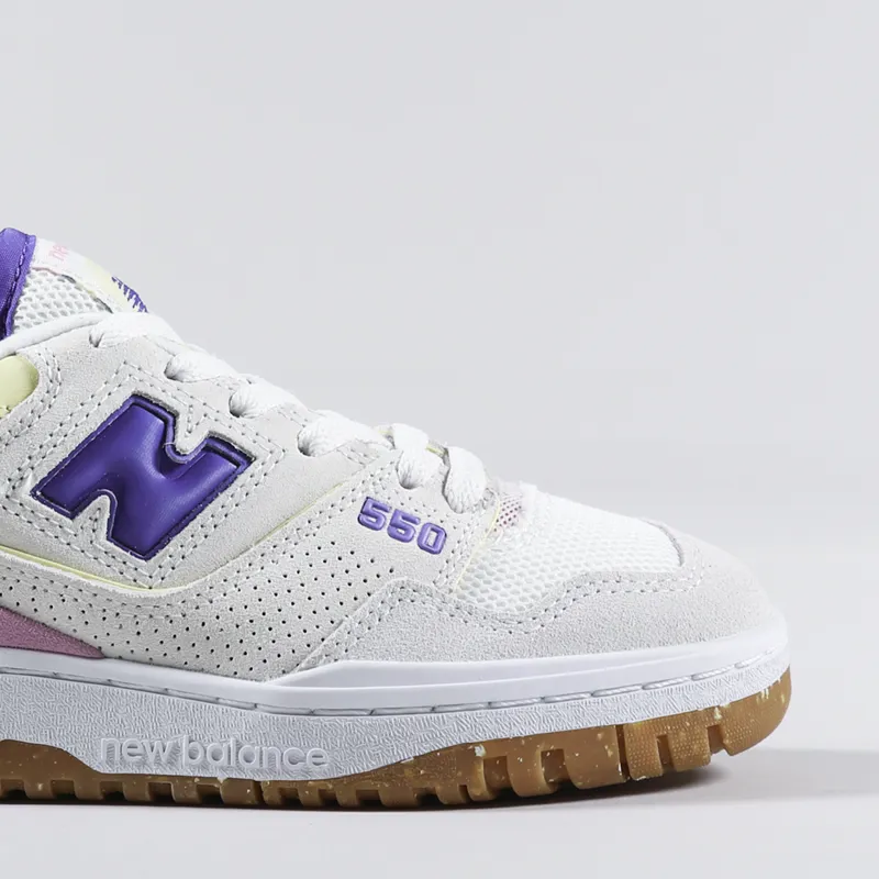 New Balance Womens 550 Shoes Sea Salt Marine Blue-6