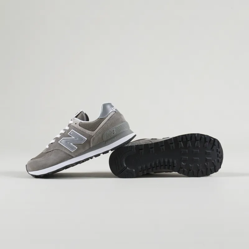 New Balance Womens 574 Shoes Grey White-2