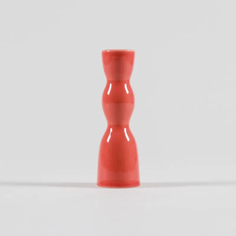 Yod and Co Wave Candle Holder Low Coral-1