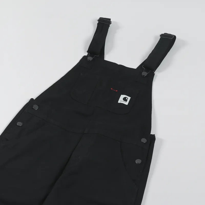 Carhartt WIP Womens Bib Overall Black Hudson Stretch Canvas-6