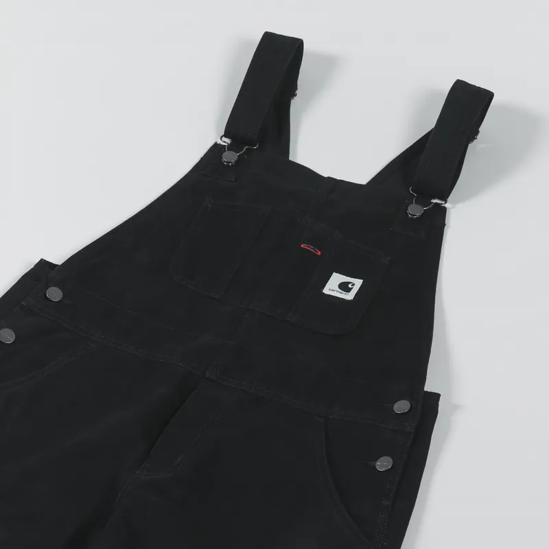 Carhartt WIP Womens Bib Overall Straight Black Heavy Stone Wash