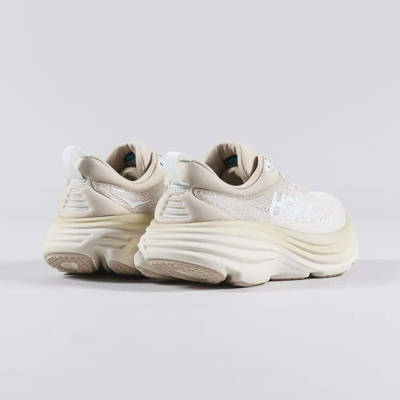 HOKA Womens Bondi 8 Shoes Shifting Sand Eggnog-3