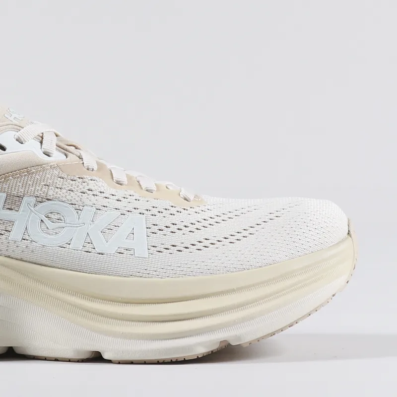 HOKA Womens Bondi 8 Shoes Shifting Sand Eggnog-6