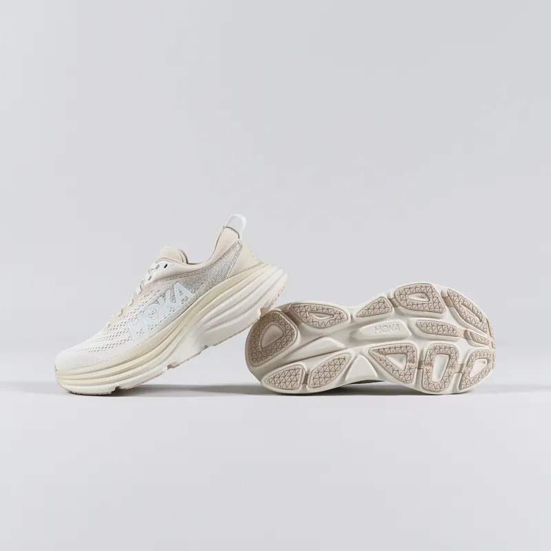HOKA Womens Bondi 8 Shoes Shifting Sand Eggnog-2