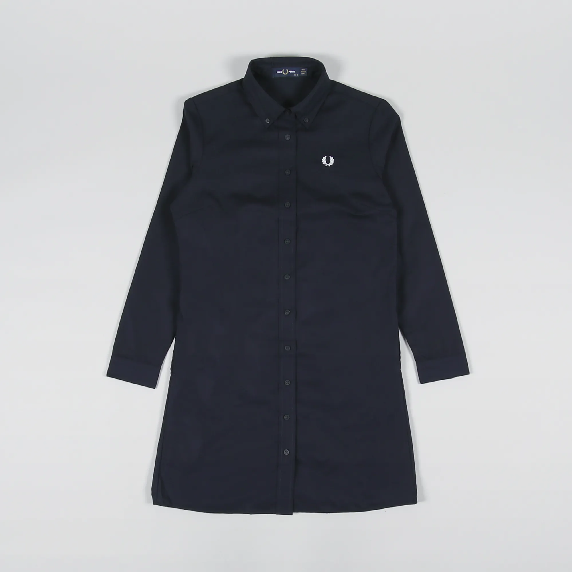 Fred Perry Womens Button Down Shirt Dress Navy Blue Fred Perry Womens Button Down Shirt Dress Navy Blue