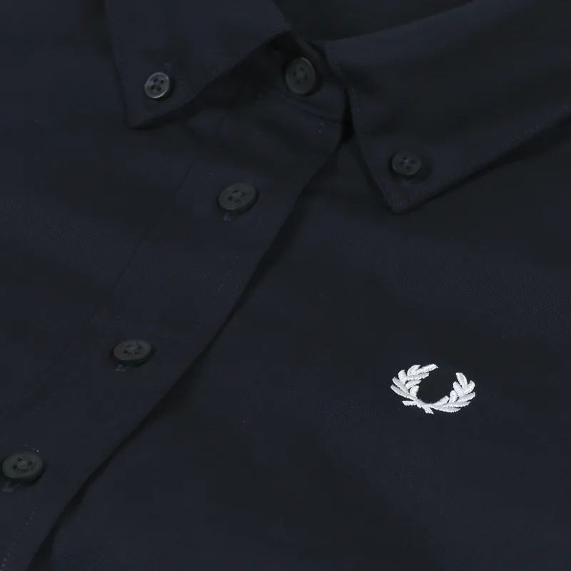 Fred Perry Womens Button Down Shirt Dress Navy Blue