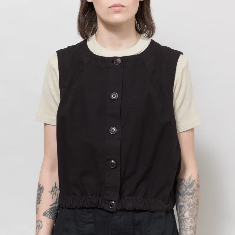 Girls of Dust Womens Veston Sleeveless Crop Top Black-1