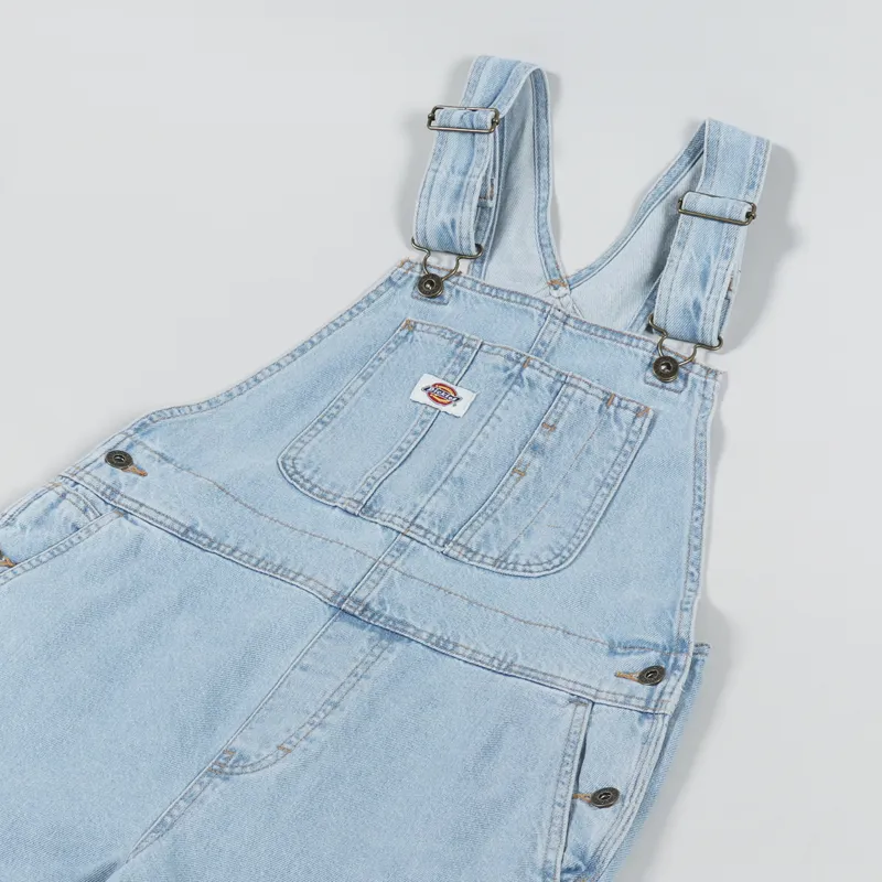 Dickies Womens Classic Denim Bib Vintage Blue-8