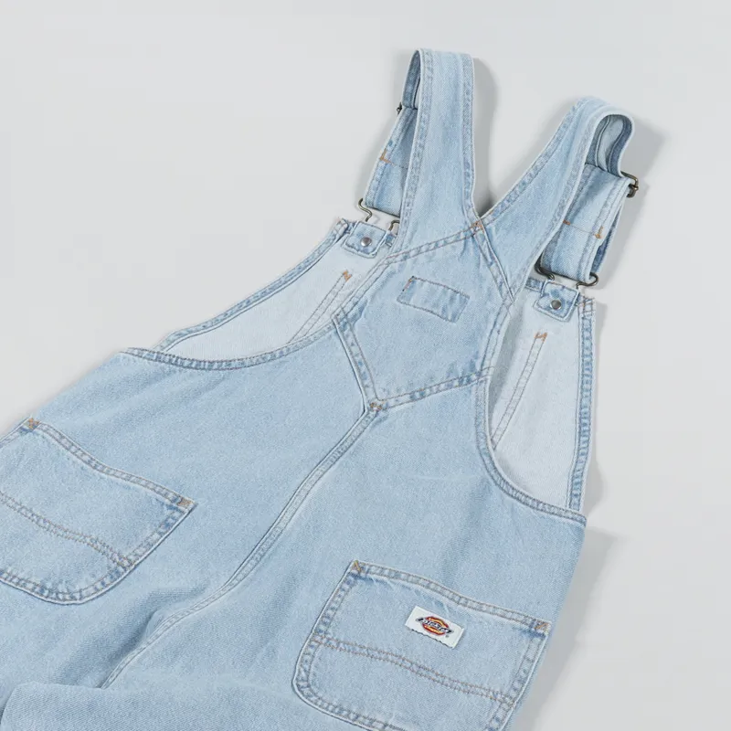 Dickies Womens Classic Denim Bib Vintage Blue-9