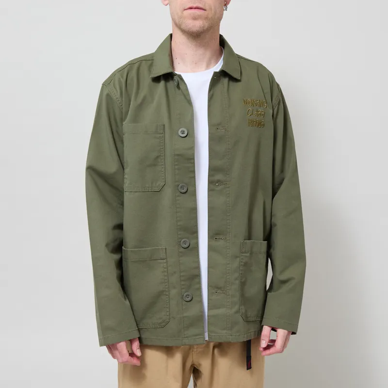 Working Class Heroes Chore Jacket Olive-3