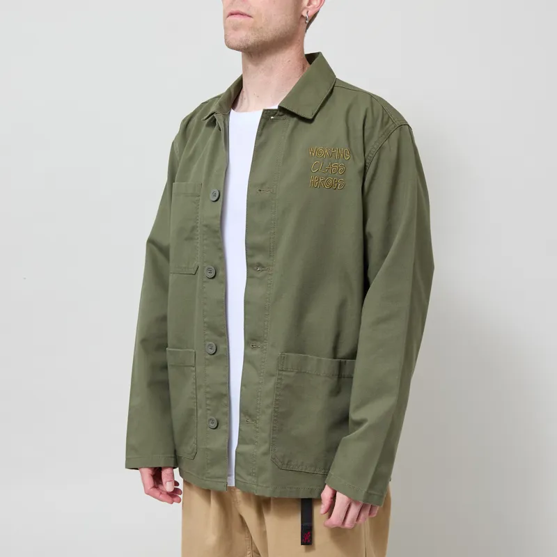 Working Class Heroes Chore Jacket Olive-1