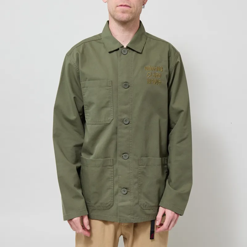 Working Class Heroes Chore Jacket Olive-2