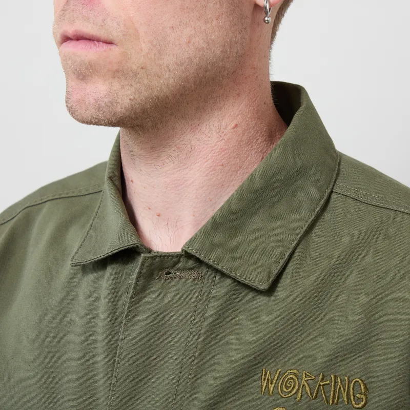 Working Class Heroes Chore Jacket Olive-5