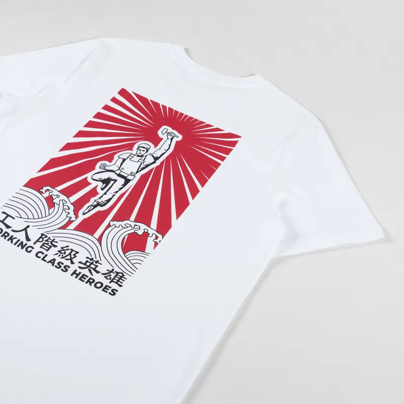 Working Class Heroes X The Steam Room Regular Fit T Shirt White Red-4