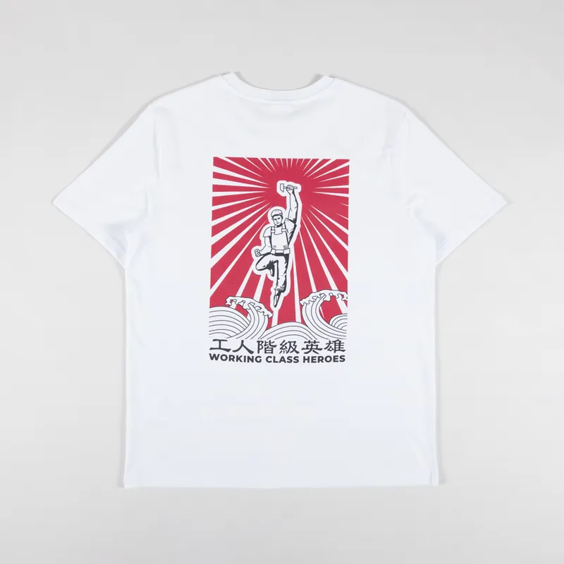 Working Class Heroes X The Steam Room Regular Fit T Shirt White Red