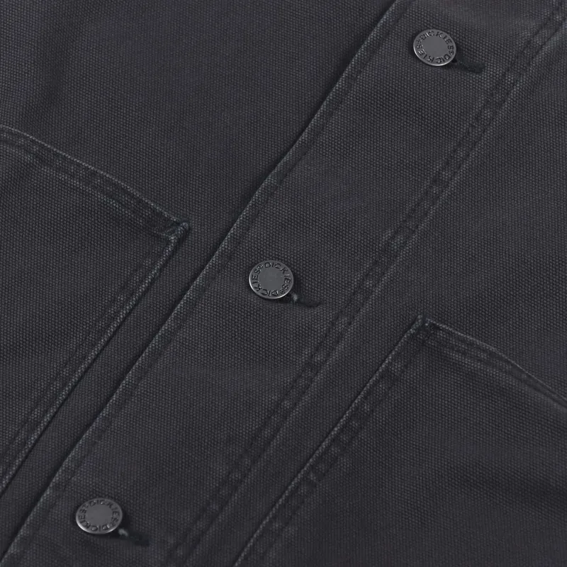 Dickies Womens Duck Canvas Chore Coat Stone Washed Black-9