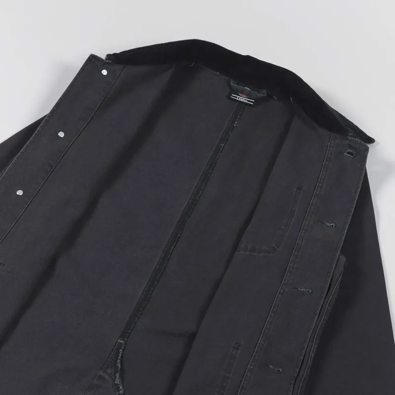 Dickies Womens Duck Canvas Chore Coat Stone Washed Black-6