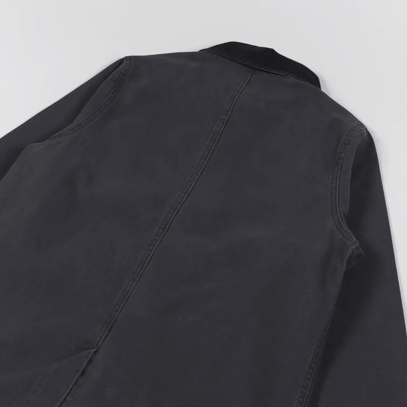 Dickies Womens Duck Canvas Chore Coat Stone Washed Black-7