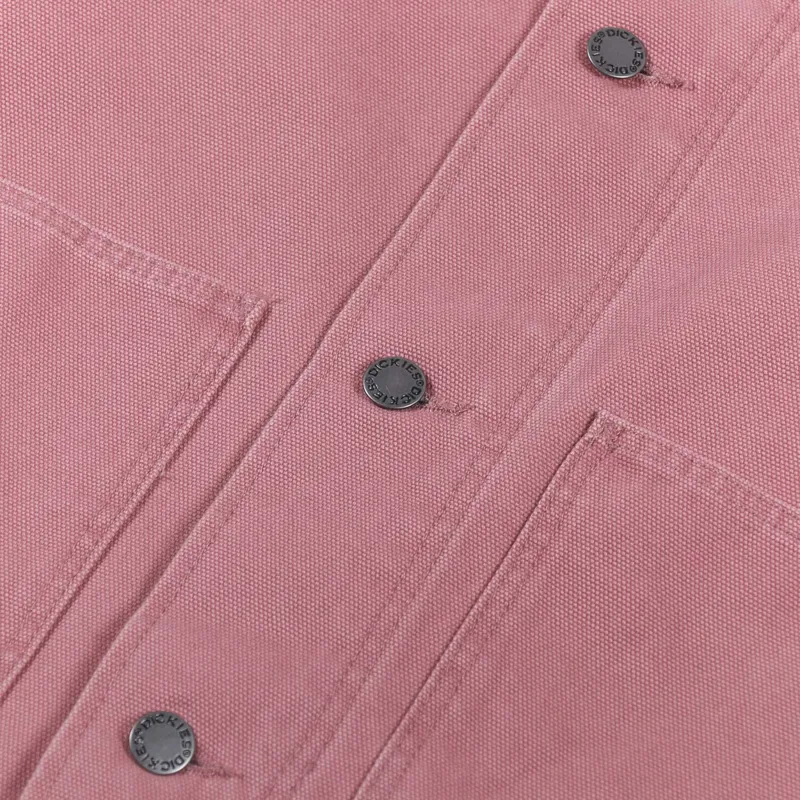 Dickies Womens Duck Canvas Chore Coat Stone Washed Withered Rose-9
