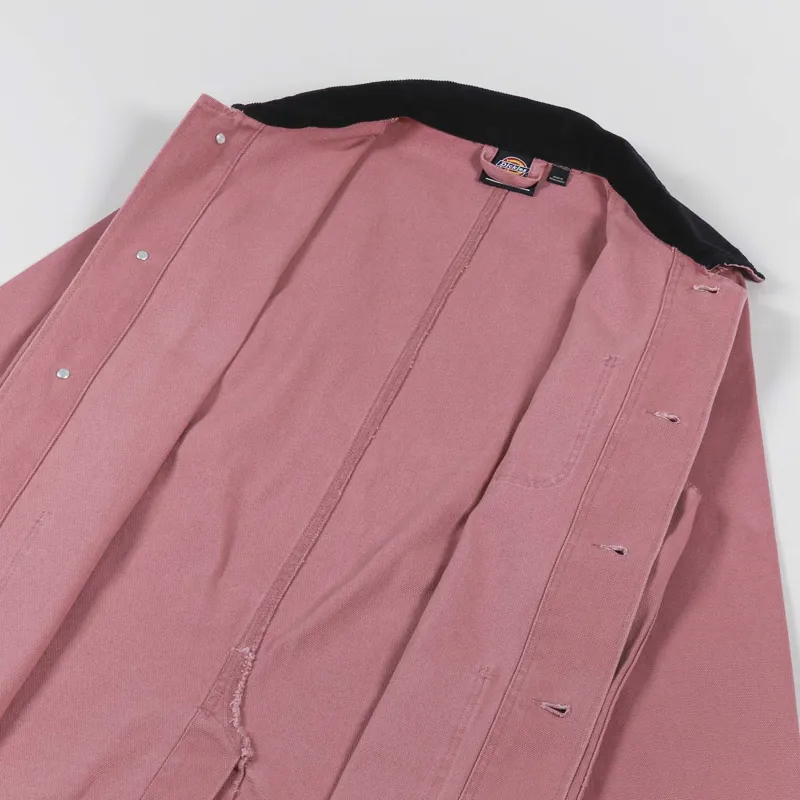 Dickies Womens Duck Canvas Chore Coat Stone Washed Withered Rose-6