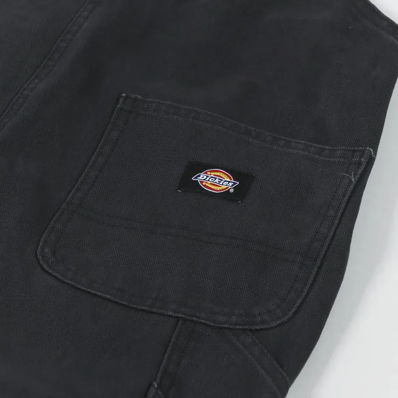 Dickies Womens Duck Canvas Bib Stone Washed Black-8