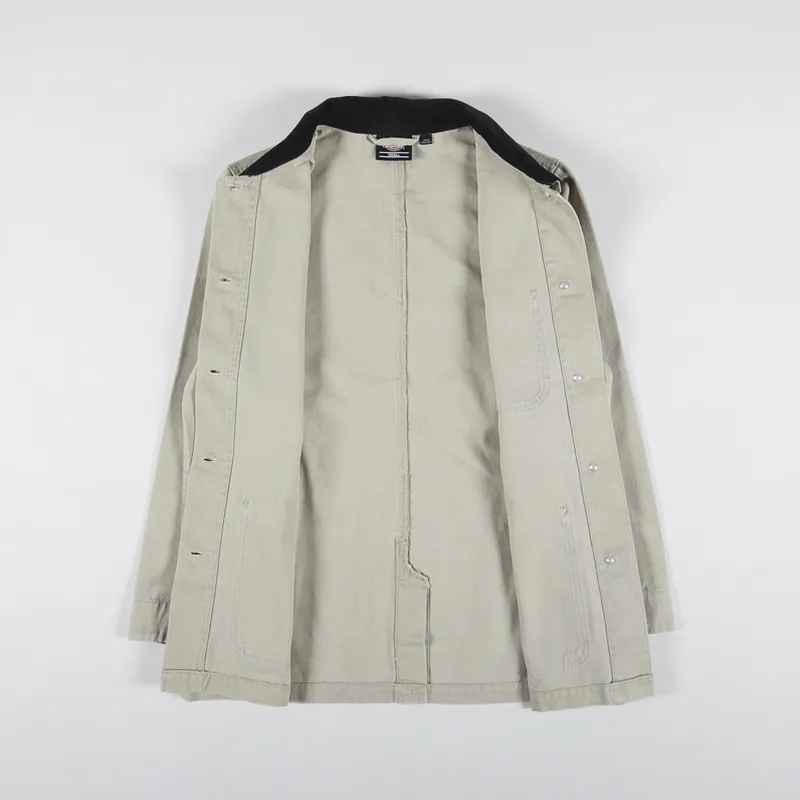 Dickies Womens Duck Canvas Chore Coat Stone Washed Desert Sand-4