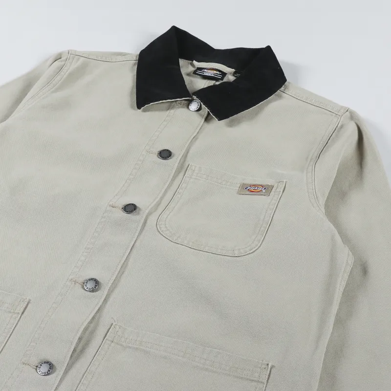 Dickies Womens Duck Canvas Chore Coat Stone Washed Desert Sand-6
