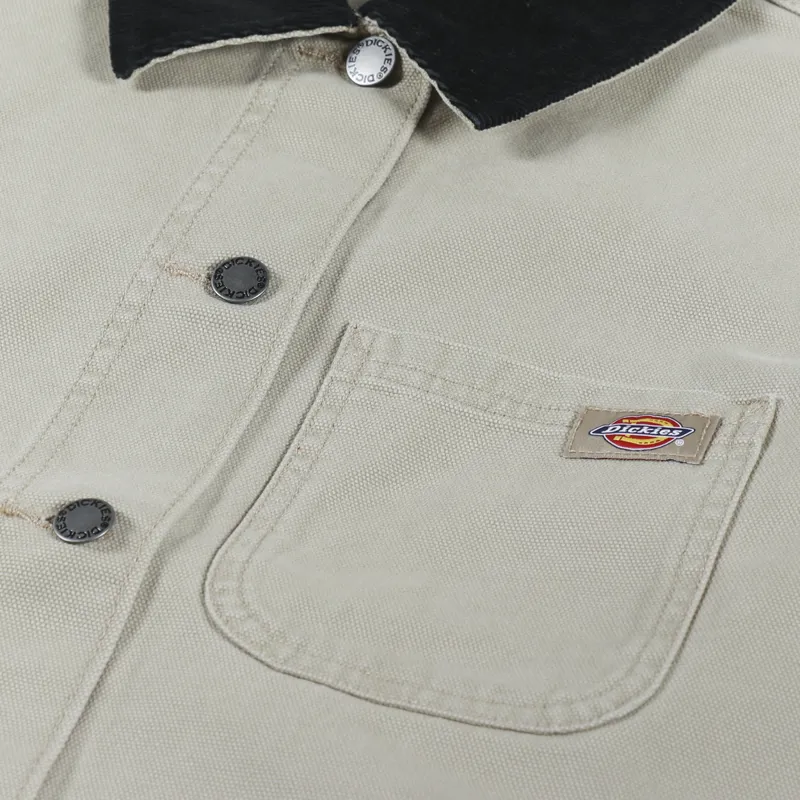 Dickies Womens Duck Canvas Chore Coat Stone Washed Desert Sand-11