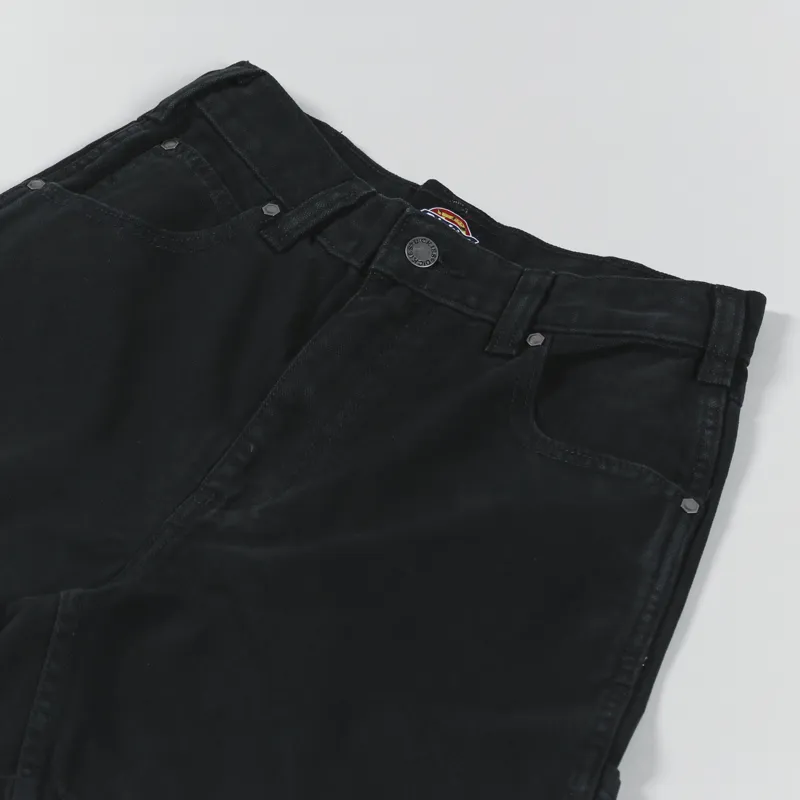 Dickies Womens Duck Canvas Carpenter Short Stone Washed Black-6