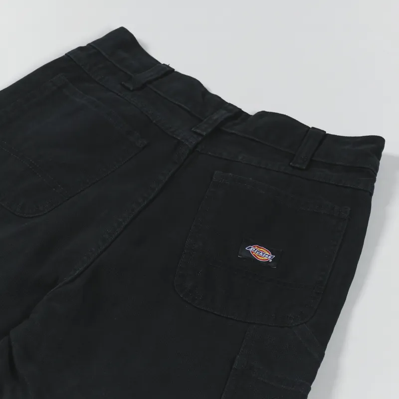 Dickies Womens Duck Canvas Carpenter Short Stone Washed Black-5