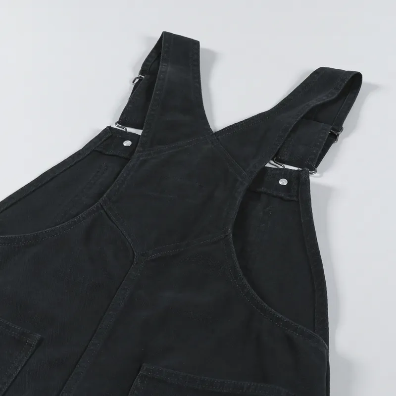 Dickies Womens Duck Canvas Short Bib Stone Washed Black-8